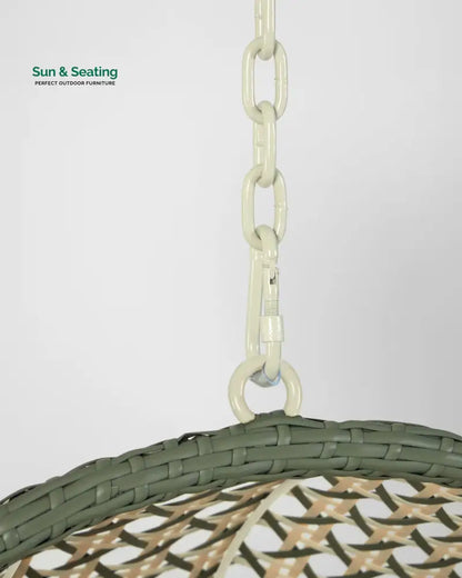 Fabula Single Seater Hanging Swing Without Stand For Balcony Garden Swing (Beige) Swings