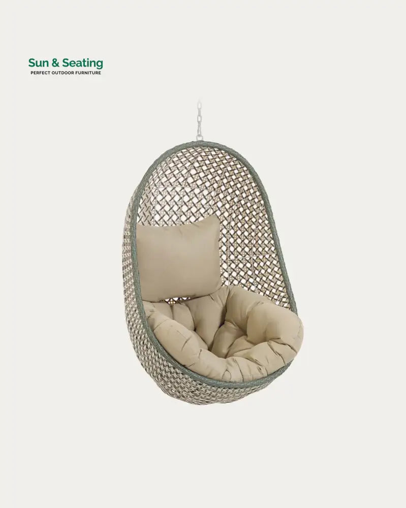 Fabula Single Seater Hanging Swing Without Stand For Balcony Garden Swing (Beige) Swings