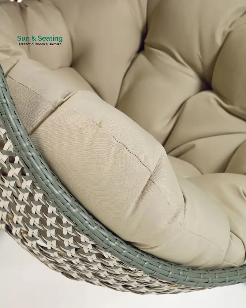 Fabula Single Seater Hanging Swing Without Stand For Balcony Garden Swing (Beige) Swings