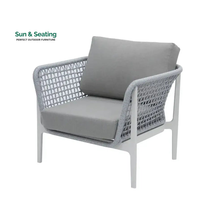 Fadad Outdoor Garden Balcony Sofa Set 2 Seater 2 Single seater and 1 Center Table Set Braid &amp; Rope(Grey) Sofa Sets