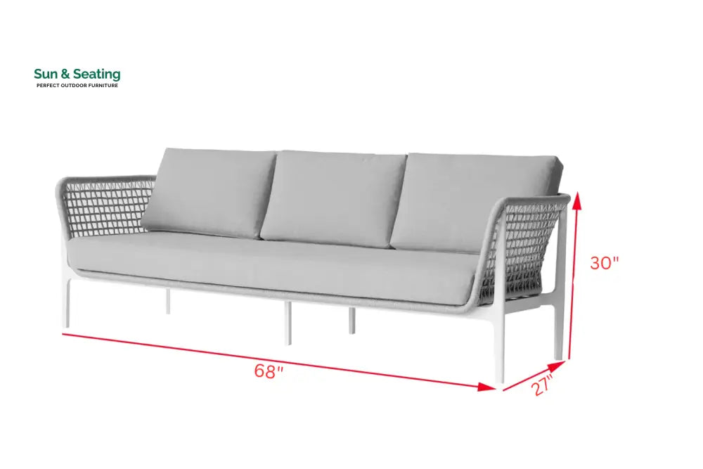 Fadad Outdoor Garden Balcony Sofa Set 2 Seater 2 Single seater and 1 Center Table Set Braid &amp; Rope(Grey) Sofa Sets