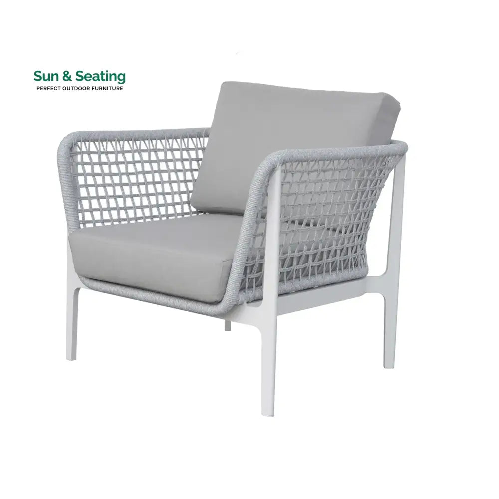 Fadad Outdoor Garden Balcony Sofa Set 2 Seater 2 Single seater and 1 Center Table Set Braid &amp; Rope(Grey) Sofa Sets