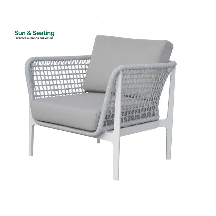 Fadad Outdoor Garden Balcony Sofa Set 2 Seater 2 Single seater and 1 Center Table Set Braid &amp; Rope(Grey) Sofa Sets