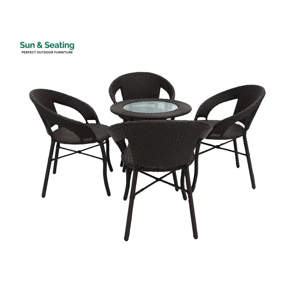 Falak 5-Piece Outdoor Rattan Wicker Patio Bistro Set Patio Set