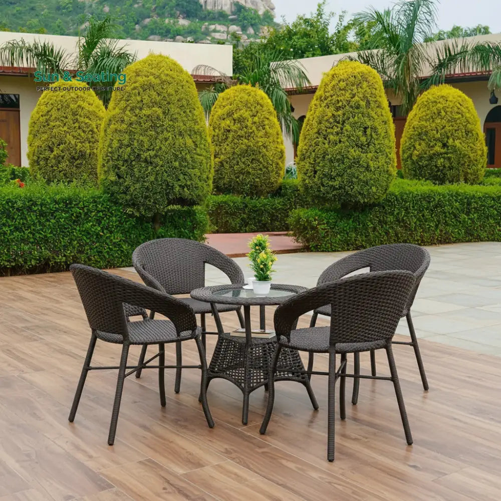 Falak 5-Piece Outdoor Rattan Wicker Patio Bistro Set Patio Set