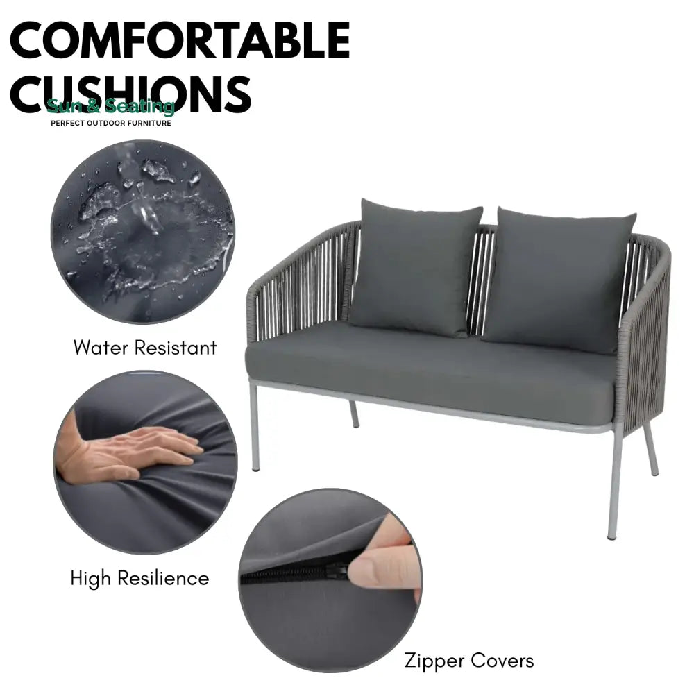 Falguni Outdoor 4 Piece Modern Woven Rope Sofa Set Sofa Set