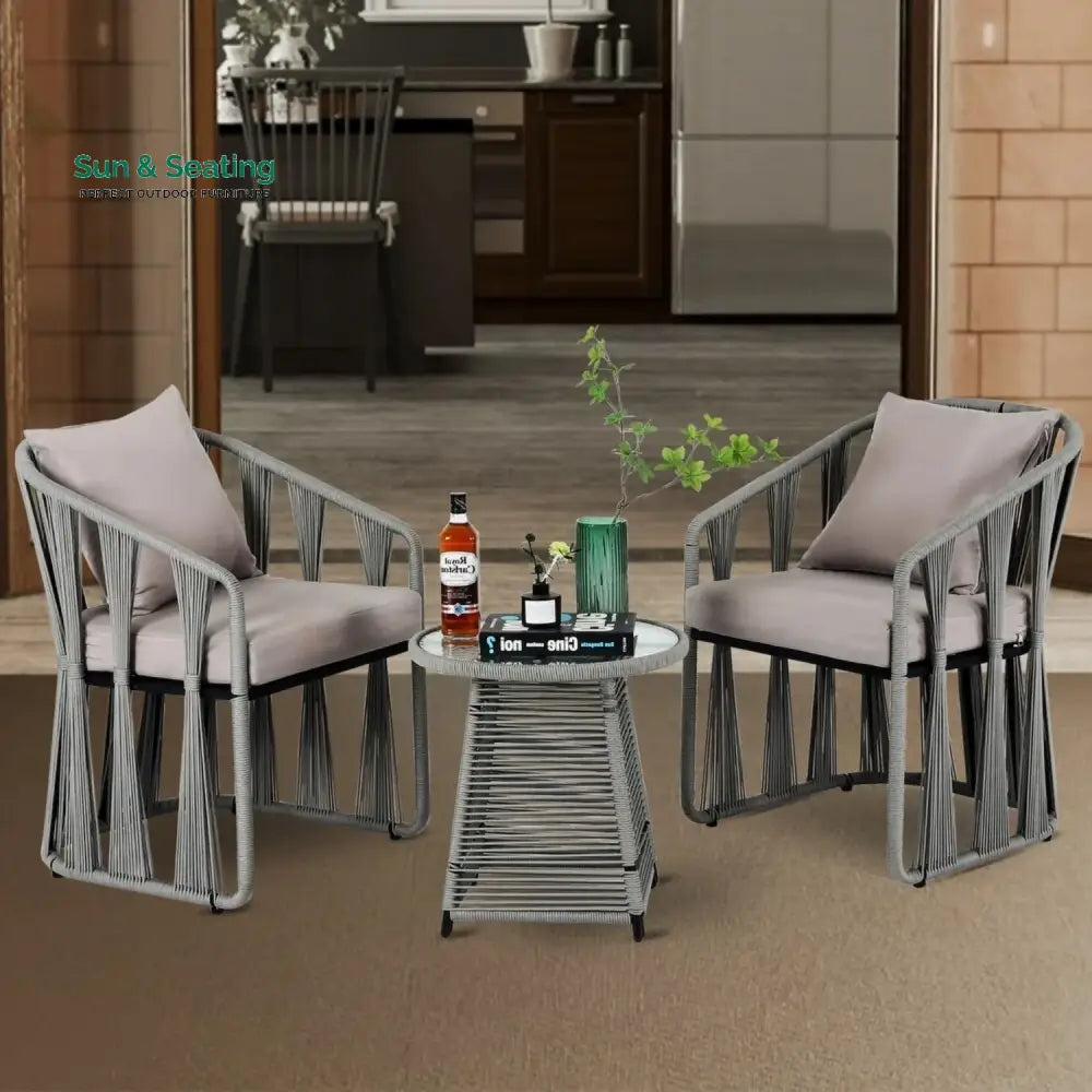 Fallon Outdoor Rope 3-Piece Patio Set Patio Set