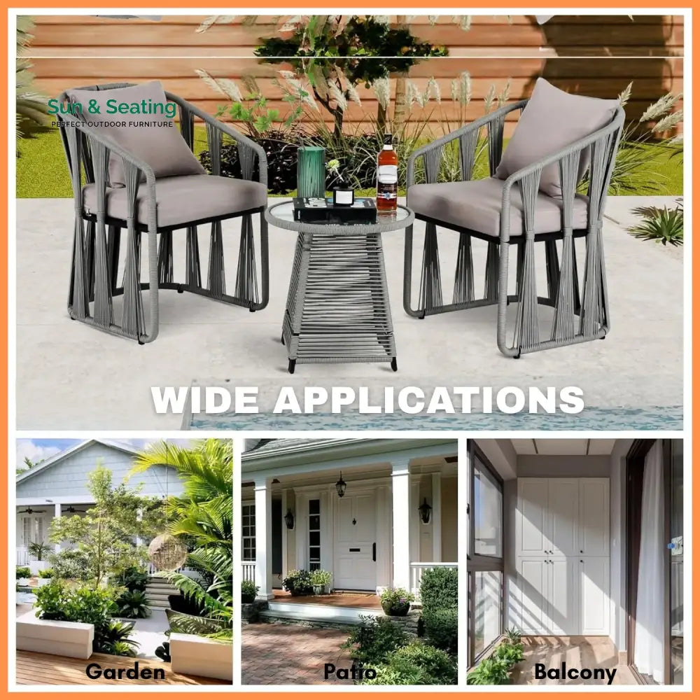 Fallon Outdoor Rope 3-Piece Patio Set Patio Set