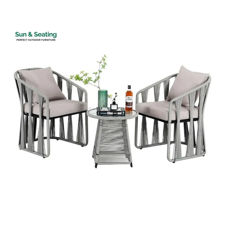 Fallon Outdoor Rope 3-Piece Patio Set Patio Set