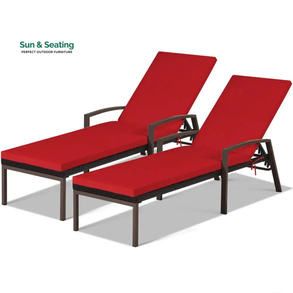 Faro Outdoor Swimming Poolside Lounger Set of 2 (Black) Loungers