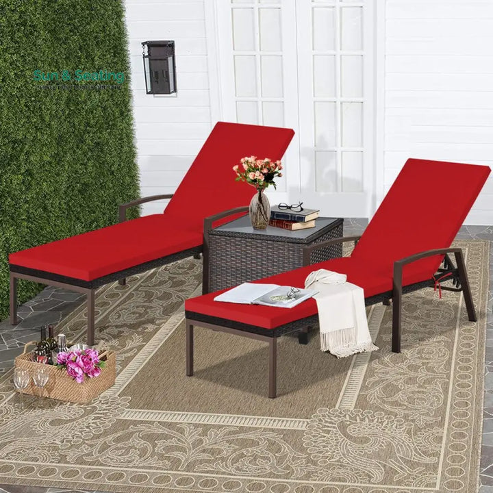 Faro Outdoor Swimming Poolside Lounger Set of 2 (Black) Loungers