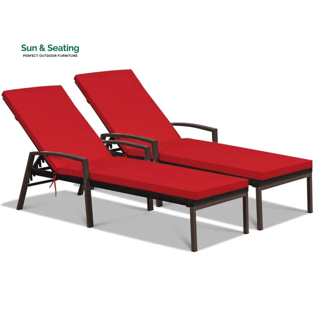 Faro Outdoor Swimming Poolside Lounger Set of 2 (Black) Loungers