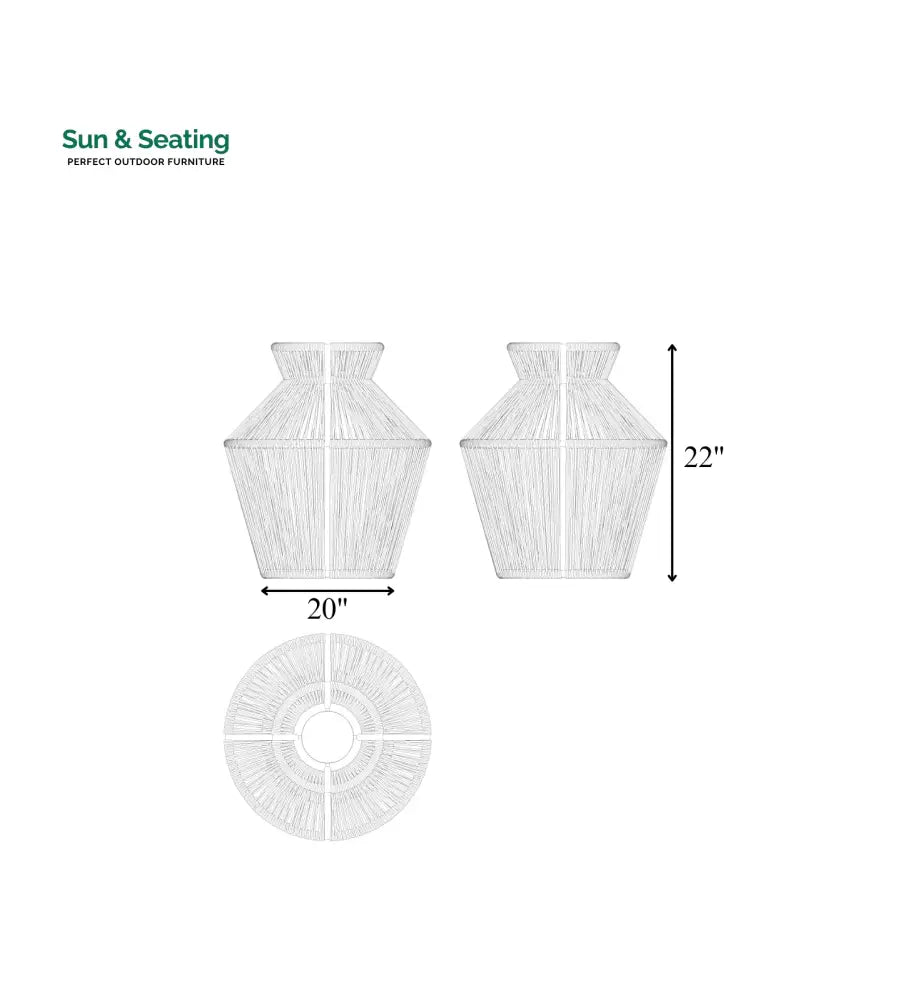 Faucher Outdoor Planter For Garden Balcony Braided &amp; Rope Planter