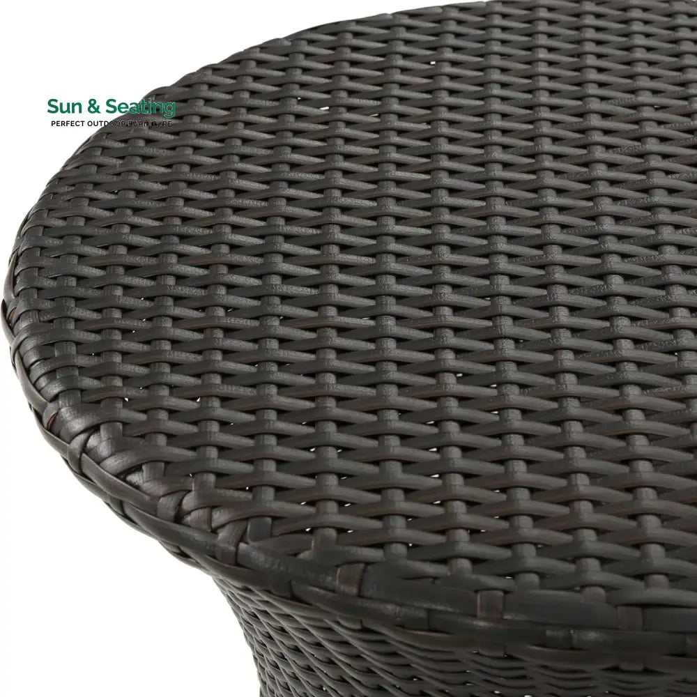 Faustine Outdoor Wicker Round Patio End Table Table