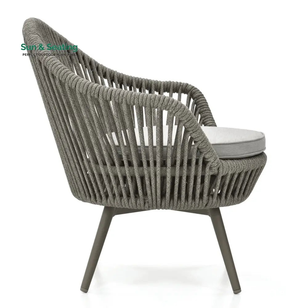 Faux Outdoor Patio Seating Set 2 Chairs and 1 Table Setc(Grey) Braided &amp; Rope Coffee Table Sets