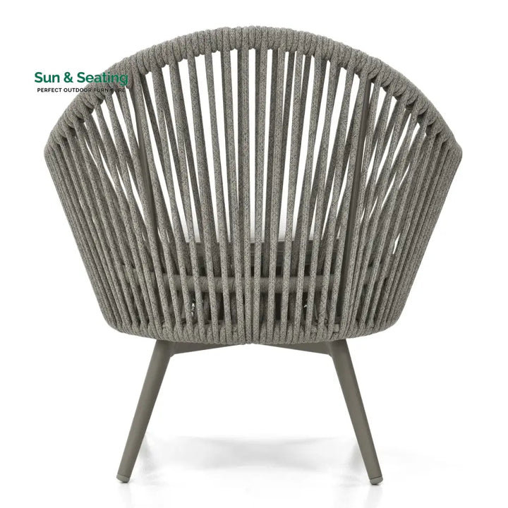 Faux Outdoor Patio Seating Set 2 Chairs and 1 Table Setc(Grey) Braided &amp; Rope Coffee Table Sets