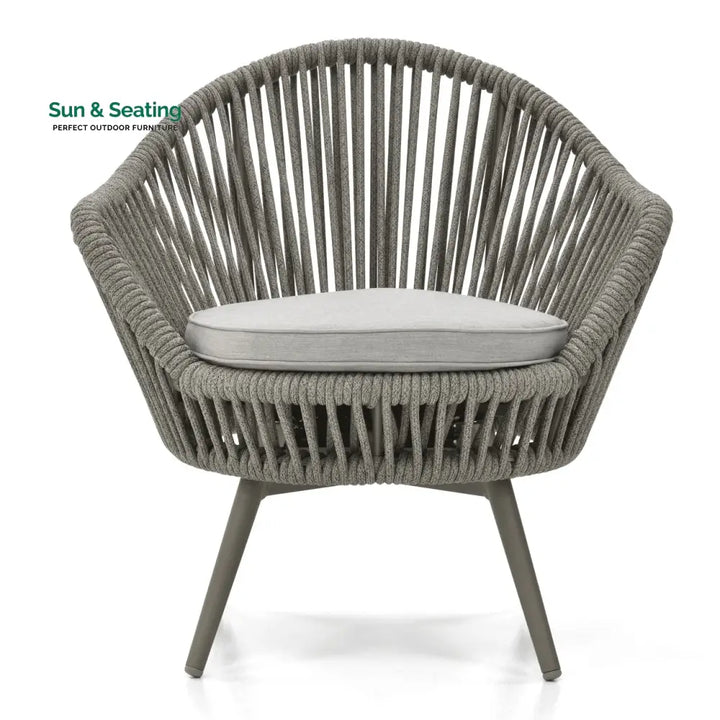 Faux Outdoor Patio Seating Set 2 Chairs and 1 Table Setc(Grey) Braided &amp; Rope Coffee Table Sets