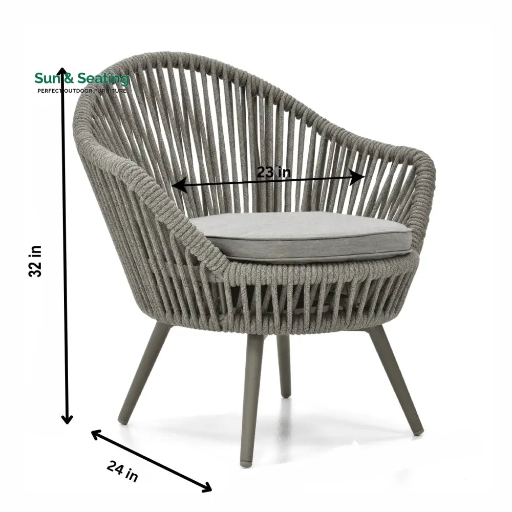 Faux Outdoor Patio Seating Set 2 Chairs and 1 Table Setc(Grey) Braided &amp; Rope Coffee Table Sets