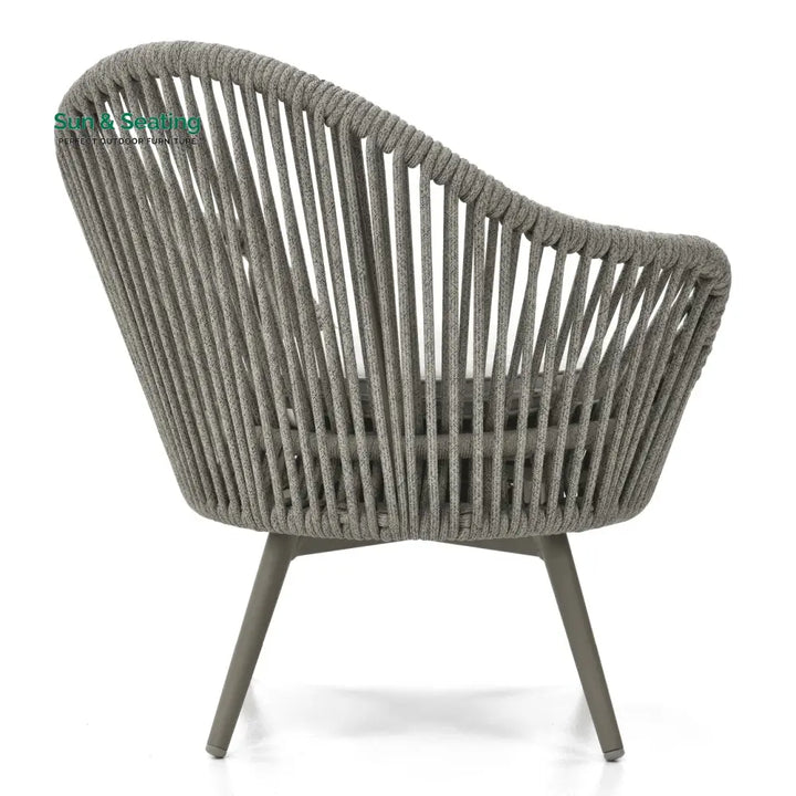 Faux Outdoor Patio Seating Set 2 Chairs and 1 Table Setc(Grey) Braided &amp; Rope Coffee Table Sets