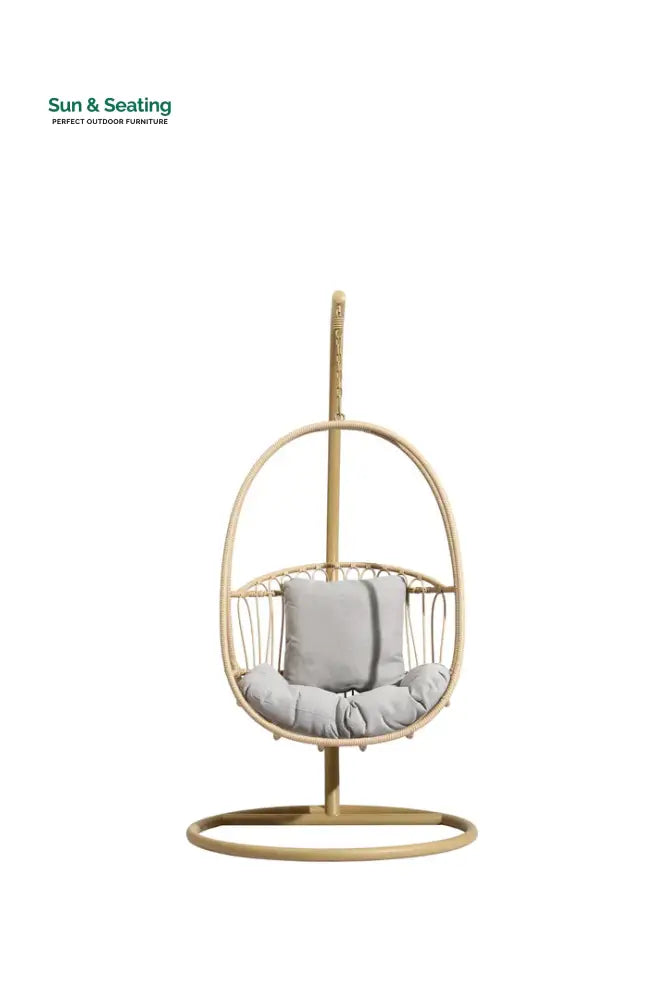 Felice Single Seater Hanging Swing With Stand For Balcony Garden (Honey) Swings