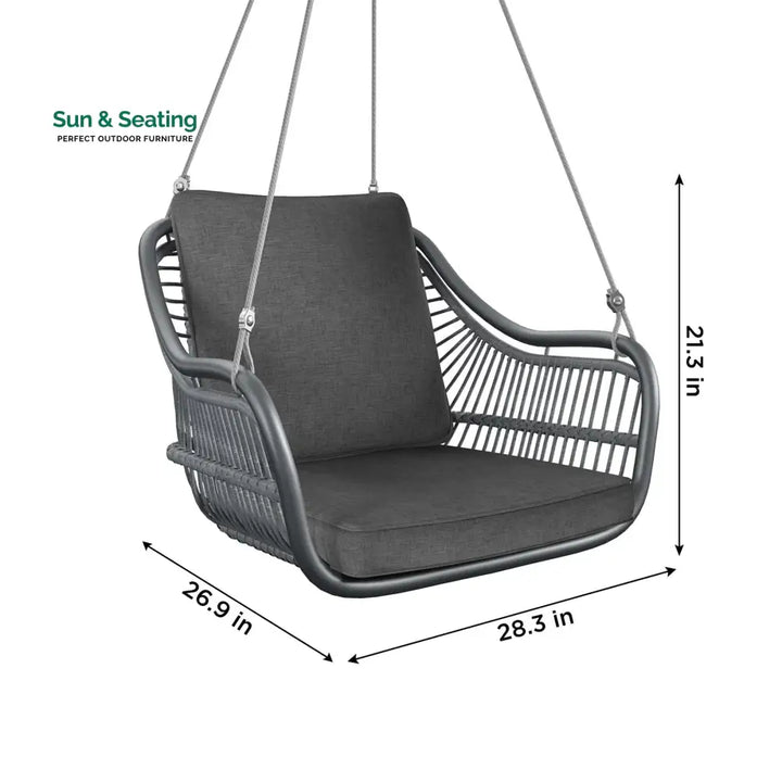 Felice Single Seater Hanging Swing Without Stand For Balcony Garden Swing (Grey) Swings