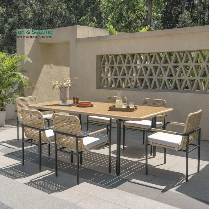 Femia Outdoor Patio Seating Set 2 Chairs Set (Honey) Coffee Table Sets