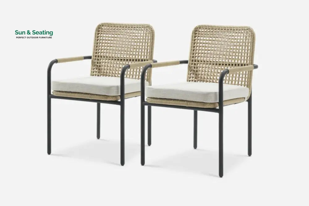 Femia Outdoor Patio Seating Set 2 Chairs Set (Honey) Coffee Table Sets