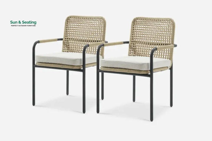 Femia Outdoor Patio Seating Set 2 Chairs Set (Honey) Coffee Table Sets
