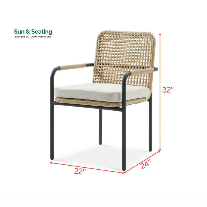 Femia Outdoor Patio Seating Set 2 Chairs Set (Honey) Coffee Table Sets