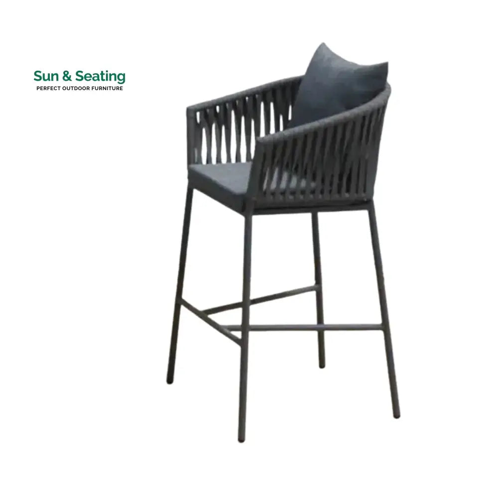 Fenna Premium Outdoor Rope Bar Set With a High-Top Round Table Bar Set