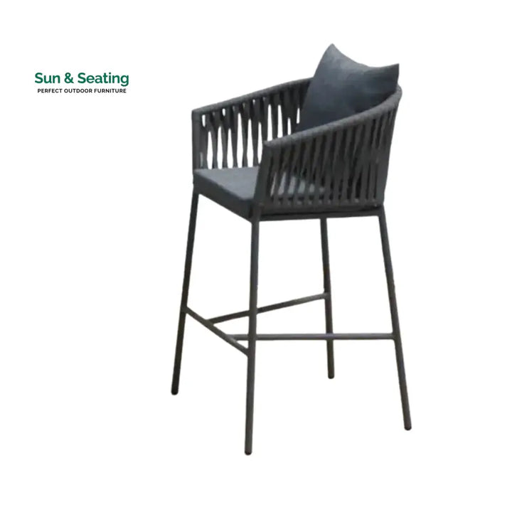 Fenna Premium Outdoor Rope Bar Set With a High-Top Round Table Bar Set