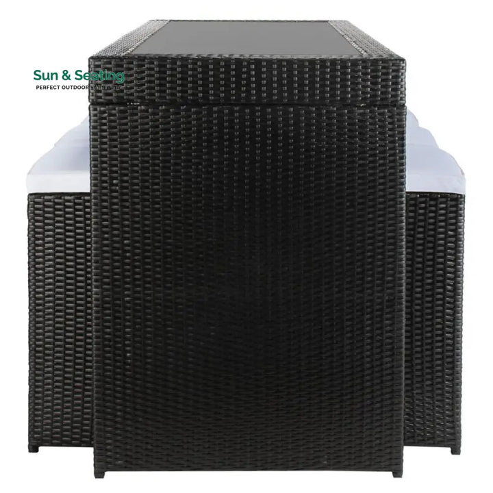 Ferdi Outdoor Patio Bar Sets 6 Stools and 1 Table (Black) Bar Sets