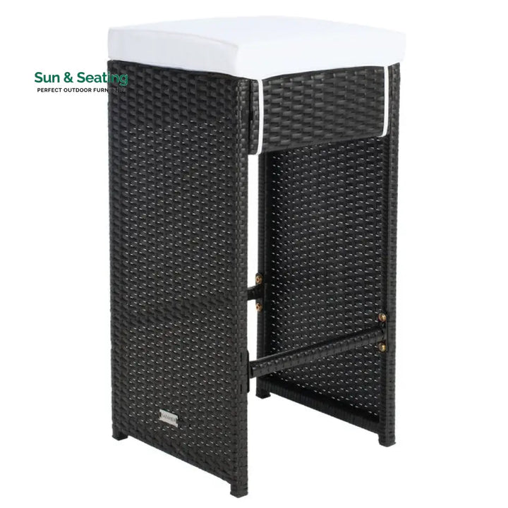 Ferdi Outdoor Patio Bar Sets 6 Stools and 1 Table (Black) Bar Sets