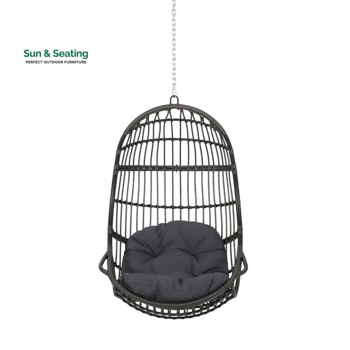 Fernán Single Seater Hanging Swing Without Stand For Balcony Garden Swing Dark Grey Swings