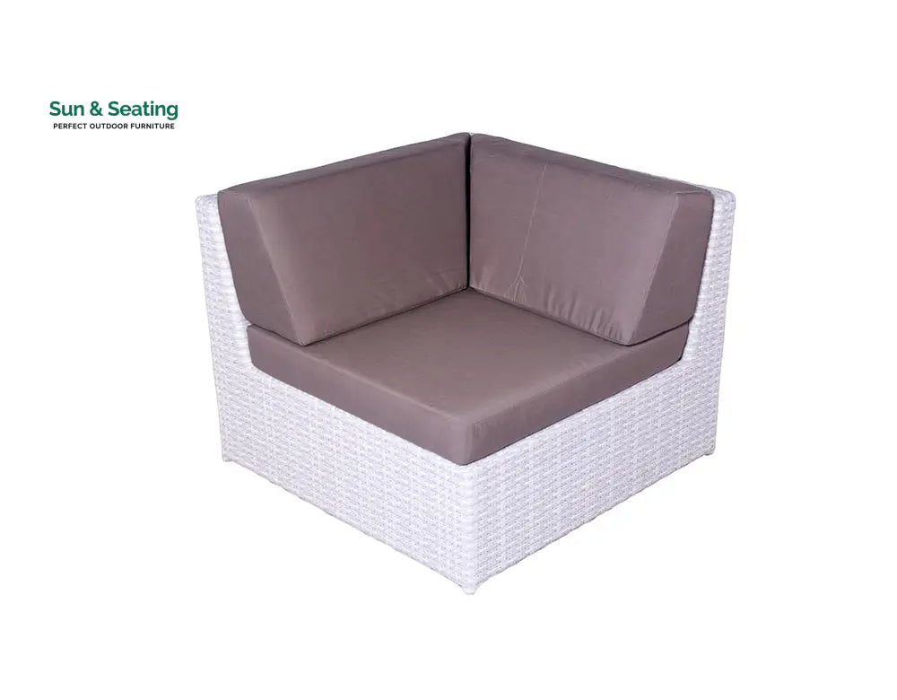 Ferri Outdoor Patio Sofa Set 6 Chairs 1 Footstool 1 Side table and 1 Center Table (Off White) Sofa Sets