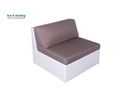 Ferri Outdoor Patio Sofa Set 6 Chairs 1 Footstool 1 Side table and 1 Center Table (Off White) Sofa Sets