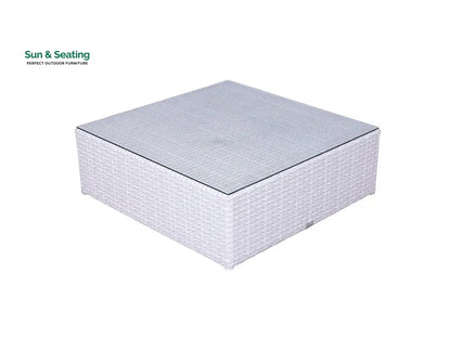 Ferri Outdoor Patio Sofa Set 6 Chairs 1 Footstool 1 Side table and 1 Center Table (Off White) Sofa Sets