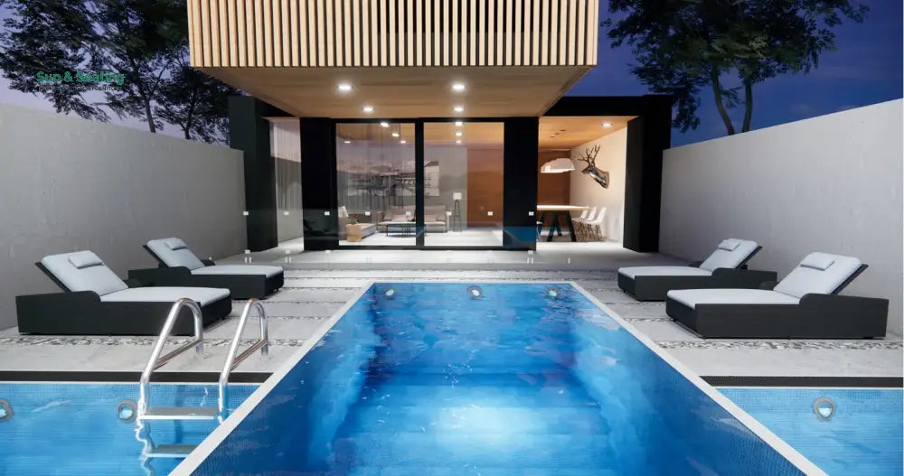 Fidelia Outdoor Swimming Poolside Lounger (Set of 2) With 1 Side Table (Black +White) Loungers