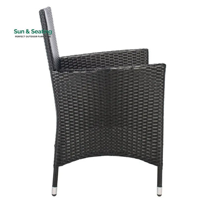 Filiberto Outdoor Patio Dining Set 8 Chairs and 1 Table (Black) Dining sets