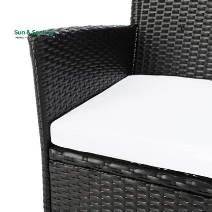 Filiberto Outdoor Patio Dining Set 8 Chairs and 1 Table (Black) Dining sets