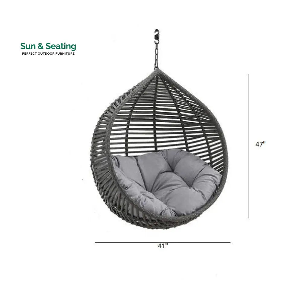 Fillipo Single Seater Hanging Swing Without Stand For Balcony Garden Swing (Black) Swings