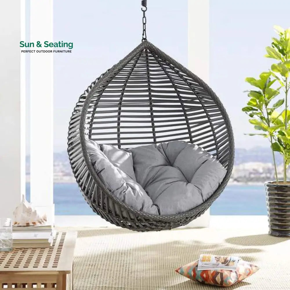 Fillipo Single Seater Hanging Swing Without Stand For Balcony Garden Swing (Black) Swings