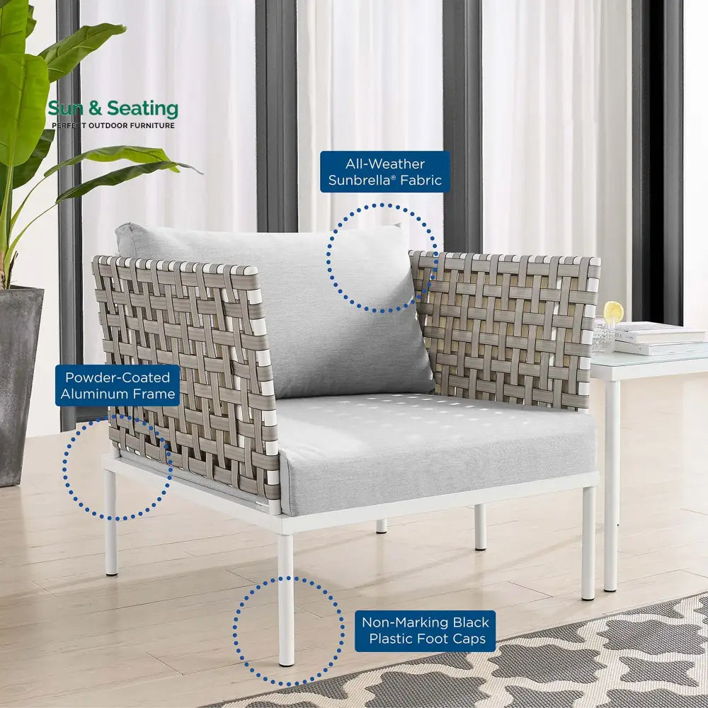 Finds Outdoor Patio Seating Set 2 Chairs and 1 Table Set (White) Braided &amp; Rope Coffee Table Sets