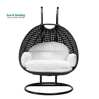 Fino Double Seater Hanging Swing With Stand For Balcony Garden Swing (Dark Grey) Swings