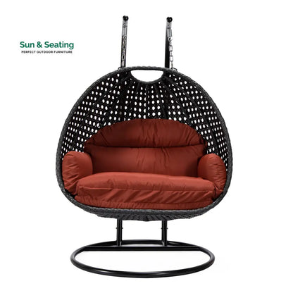 Fino Double Seater Hanging Swing With Stand For Balcony Garden Swing (Dark Grey) Swings