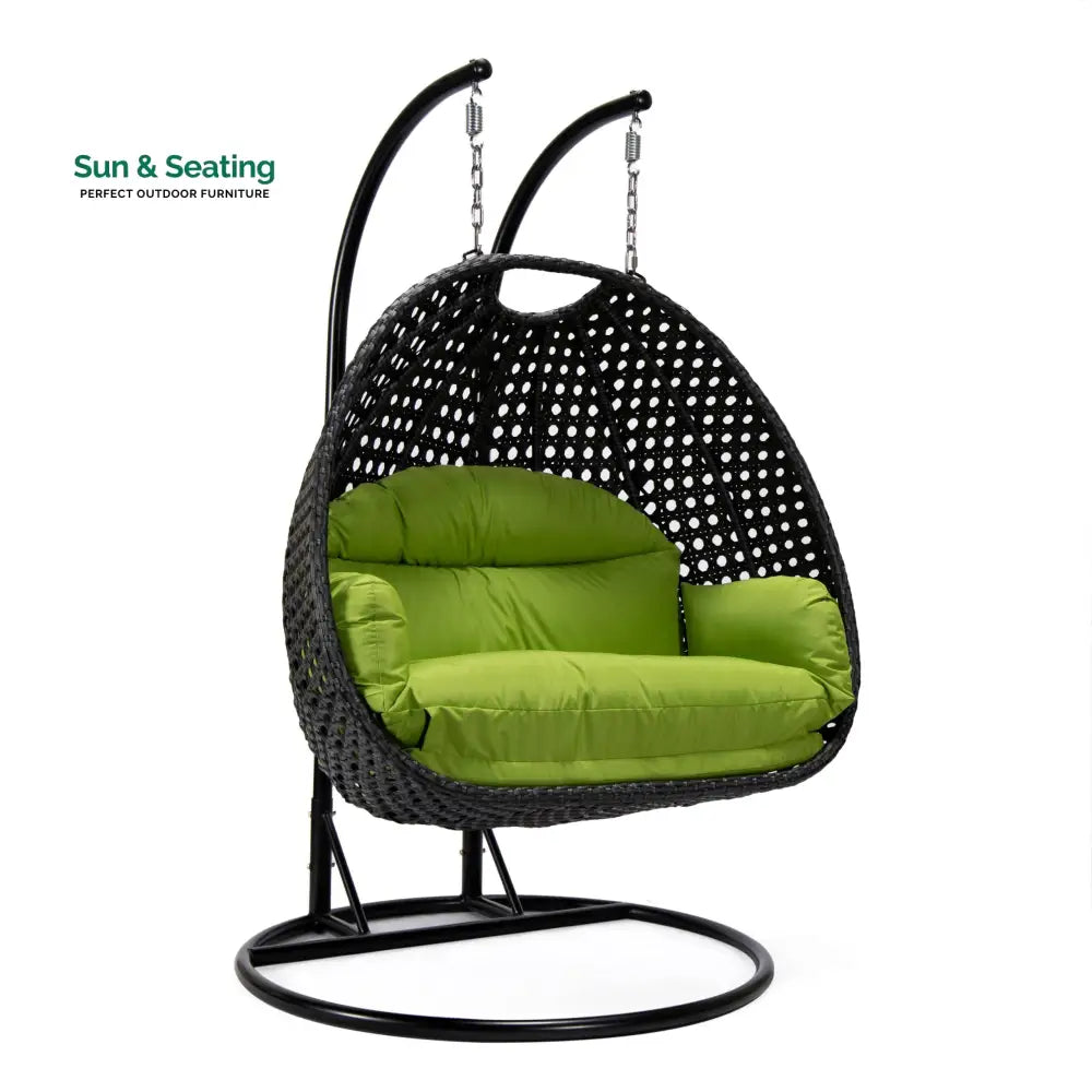 Fino Double Seater Hanging Swing With Stand For Balcony Garden Swing (Dark Grey) Swings