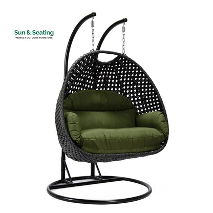 Fino Double Seater Hanging Swing With Stand For Balcony Garden Swing (Dark Grey) Swings