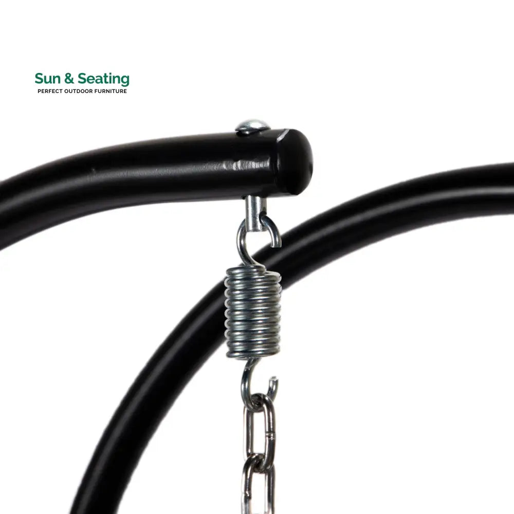 Fino Double Seater Hanging Swing With Stand For Balcony Garden Swing (Dark Grey) Swings