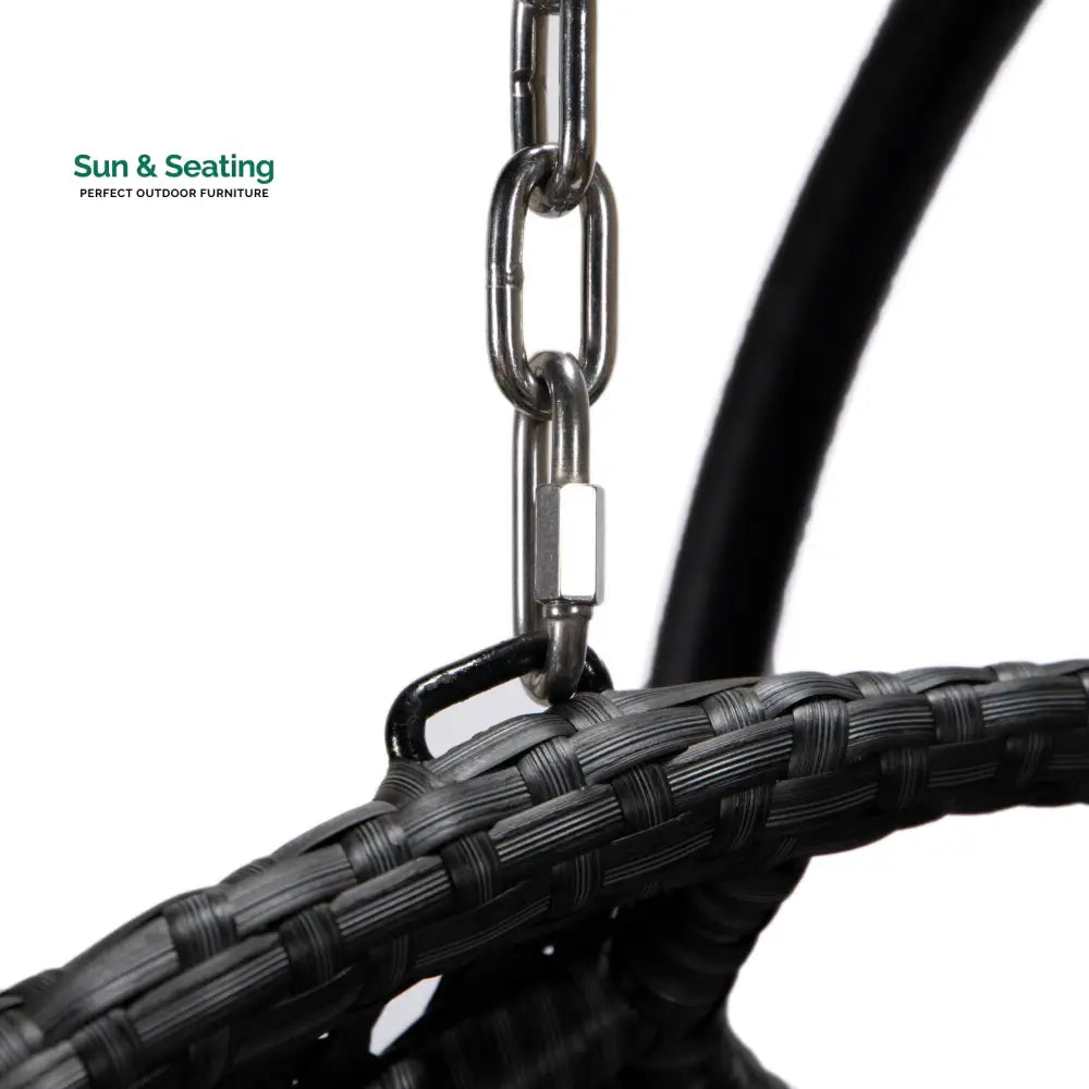 Fino Double Seater Hanging Swing With Stand For Balcony Garden Swing (Dark Grey) Swings