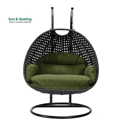 Fino Double Seater Hanging Swing With Stand For Balcony Garden Swing (Dark Grey) Swings